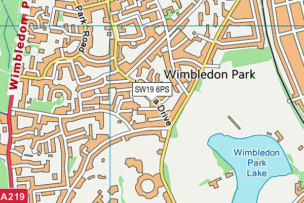 SW19 6PS map - OS VectorMap District (Ordnance Survey)