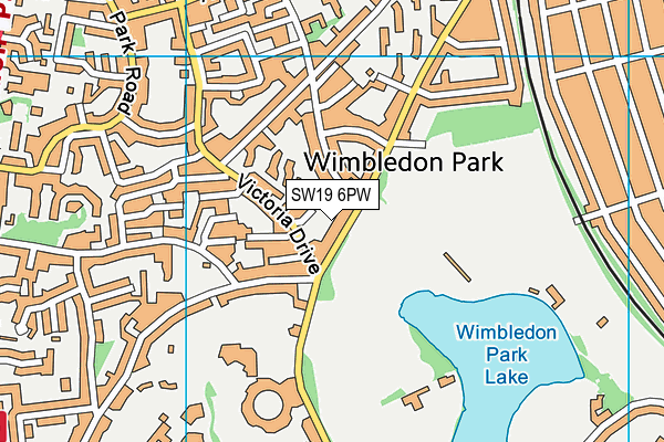 SW19 6PW map - OS VectorMap District (Ordnance Survey)