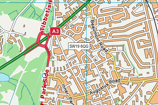 SW19 6QG map - OS VectorMap District (Ordnance Survey)