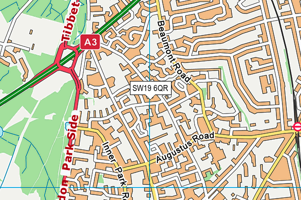 SW19 6QR map - OS VectorMap District (Ordnance Survey) SW19 6QR map - OS VectorMap District (Ordnance Survey)