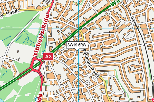 SW19 6RW map - OS VectorMap District (Ordnance Survey) SW19 6RW map - OS VectorMap District (Ordnance Survey)