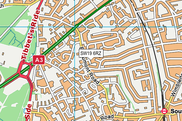 SW19 6RZ map - OS VectorMap District (Ordnance Survey) SW19 6RZ map - OS VectorMap District (Ordnance Survey)