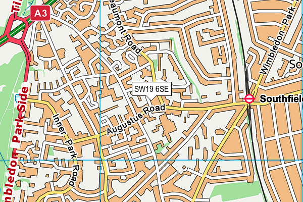 SW19 6SE map - OS VectorMap District (Ordnance Survey) SW19 6SE map - OS VectorMap District (Ordnance Survey)