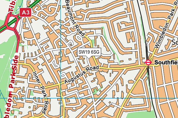 SW19 6SG map - OS VectorMap District (Ordnance Survey) SW19 6SG map - OS VectorMap District (Ordnance Survey)