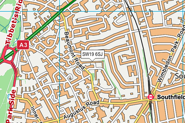 SW19 6SJ map - OS VectorMap District (Ordnance Survey) SW19 6SJ map - OS VectorMap District (Ordnance Survey)