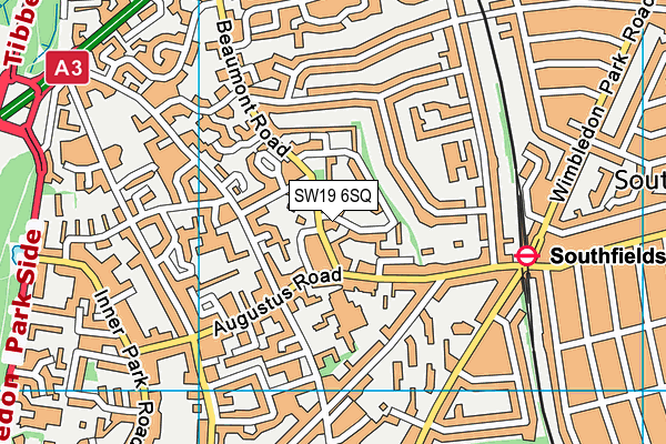 SW19 6SQ map - OS VectorMap District (Ordnance Survey) SW19 6SQ map - OS VectorMap District (Ordnance Survey)