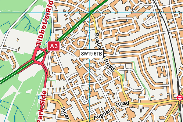 SW19 6TB map - OS VectorMap District (Ordnance Survey) SW19 6TB map - OS VectorMap District (Ordnance Survey)