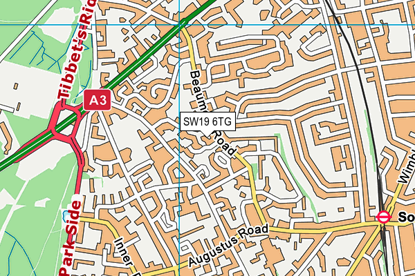 SW19 6TG map - OS VectorMap District (Ordnance Survey) SW19 6TG map - OS VectorMap District (Ordnance Survey)
