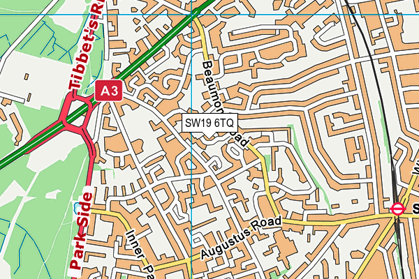 SW19 6TQ map - OS VectorMap District (Ordnance Survey)