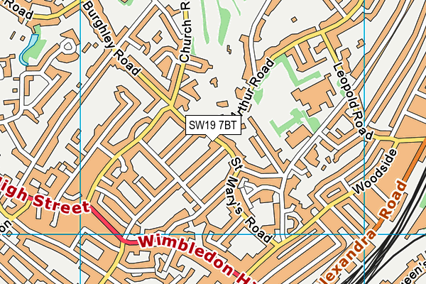 SW19 7BT map - OS VectorMap District (Ordnance Survey) SW19 7BT map - OS VectorMap District (Ordnance Survey)