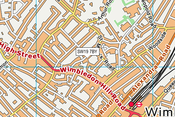 SW19 7BY map - OS VectorMap District (Ordnance Survey) SW19 7BY map - OS VectorMap District (Ordnance Survey)