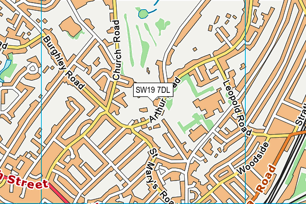 SW19 7DL map - OS VectorMap District (Ordnance Survey) SW19 7DL map - OS VectorMap District (Ordnance Survey)