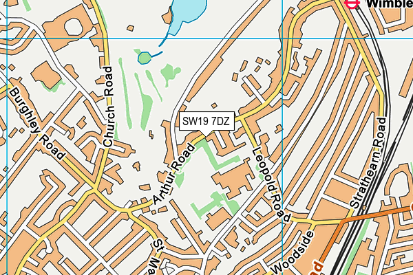 SW19 7DZ map - OS VectorMap District (Ordnance Survey) SW19 7DZ map - OS VectorMap District (Ordnance Survey)
