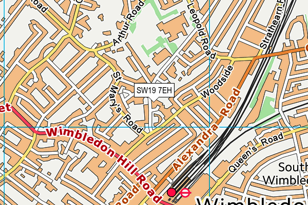 SW19 7EH map - OS VectorMap District (Ordnance Survey) SW19 7EH map - OS VectorMap District (Ordnance Survey)
