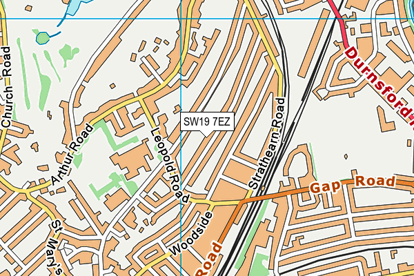 SW19 7EZ map - OS VectorMap District (Ordnance Survey) SW19 7EZ map - OS VectorMap District (Ordnance Survey)