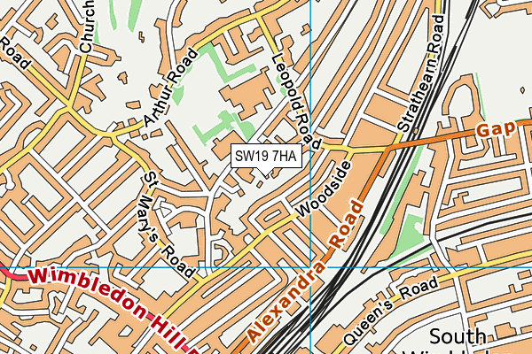SW19 7HA map - OS VectorMap District (Ordnance Survey) SW19 7HA map - OS VectorMap District (Ordnance Survey)
