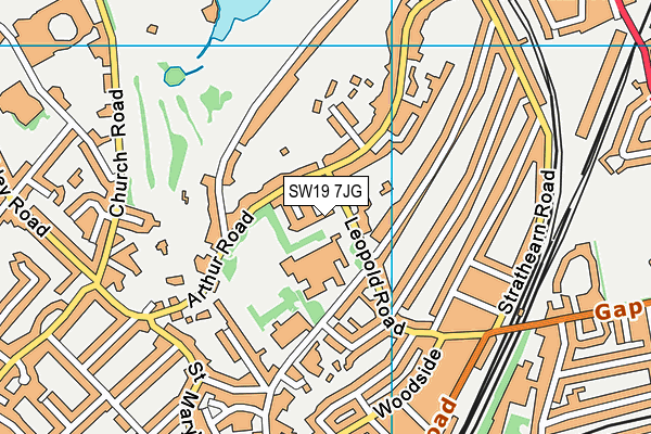 SW19 7JG map - OS VectorMap District (Ordnance Survey) SW19 7JG map - OS VectorMap District (Ordnance Survey)