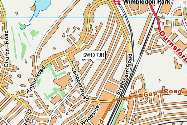 SW19 7JH map - OS VectorMap District (Ordnance Survey) SW19 7JH map - OS VectorMap District (Ordnance Survey)