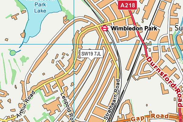 SW19 7JL map - OS VectorMap District (Ordnance Survey)