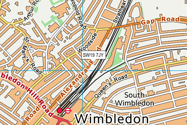 SW19 7JY map - OS VectorMap District (Ordnance Survey) SW19 7JY map - OS VectorMap District (Ordnance Survey)