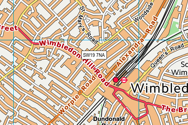 SW19 7NA map - OS VectorMap District (Ordnance Survey) SW19 7NA map - OS VectorMap District (Ordnance Survey)