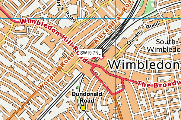 SW19 7NL map - OS VectorMap District (Ordnance Survey) SW19 7NL map - OS VectorMap District (Ordnance Survey)