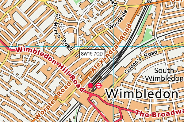 SW19 7QD map - OS VectorMap District (Ordnance Survey) SW19 7QD map - OS VectorMap District (Ordnance Survey)