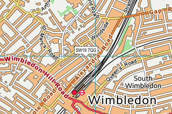 SW19 7QG map - OS VectorMap District (Ordnance Survey) SW19 7QG map - OS VectorMap District (Ordnance Survey)