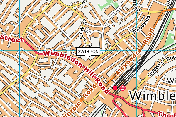 SW19 7QN map - OS VectorMap District (Ordnance Survey) SW19 7QN map - OS VectorMap District (Ordnance Survey)