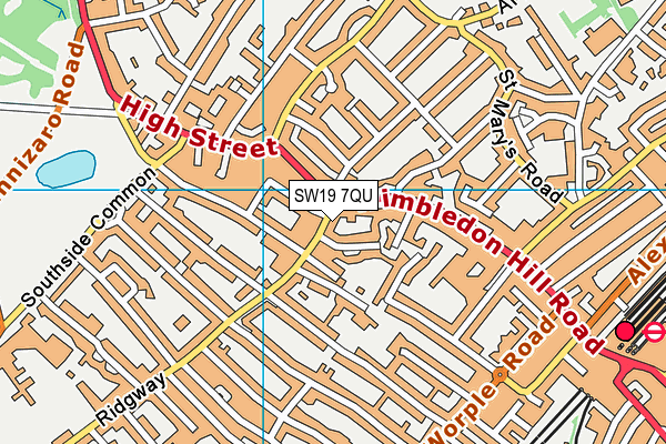 SW19 7QU map - OS VectorMap District (Ordnance Survey) SW19 7QU map - OS VectorMap District (Ordnance Survey)