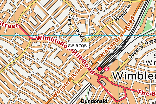 SW19 7QW map - OS VectorMap District (Ordnance Survey) SW19 7QW map - OS VectorMap District (Ordnance Survey)