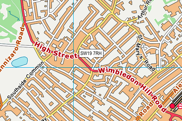 SW19 7RH map - OS VectorMap District (Ordnance Survey) SW19 7RH map - OS VectorMap District (Ordnance Survey)