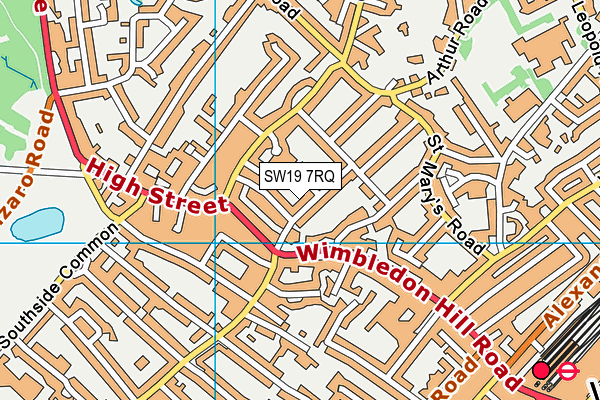 SW19 7RQ map - OS VectorMap District (Ordnance Survey) SW19 7RQ map - OS VectorMap District (Ordnance Survey)