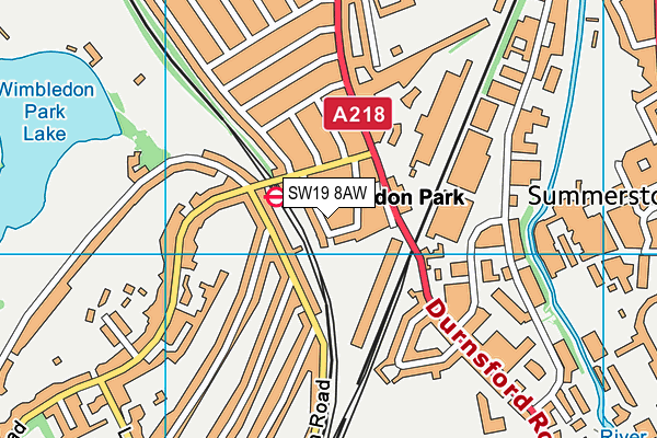 SW19 8AW map - OS VectorMap District (Ordnance Survey) SW19 8AW map - OS VectorMap District (Ordnance Survey)