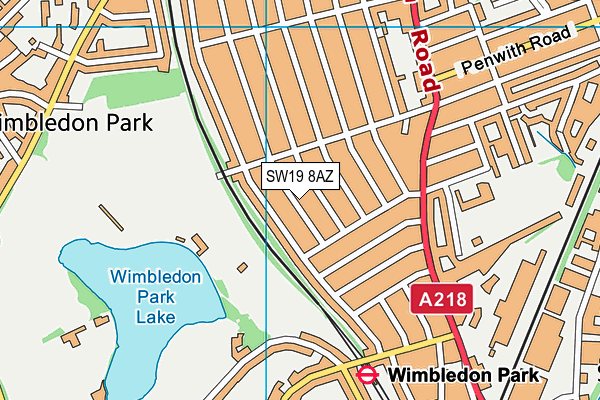 SW19 8AZ map - OS VectorMap District (Ordnance Survey) SW19 8AZ map - OS VectorMap District (Ordnance Survey)