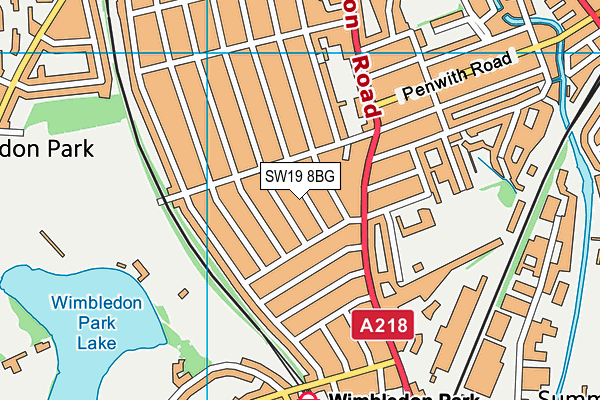 SW19 8BG map - OS VectorMap District (Ordnance Survey)