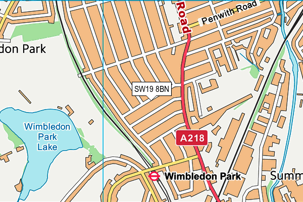 SW19 8BN map - OS VectorMap District (Ordnance Survey) SW19 8BN map - OS VectorMap District (Ordnance Survey)