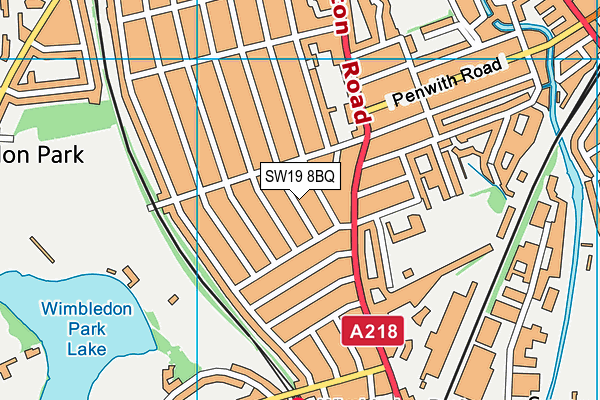 SW19 8BQ map - OS VectorMap District (Ordnance Survey) SW19 8BQ map - OS VectorMap District (Ordnance Survey)