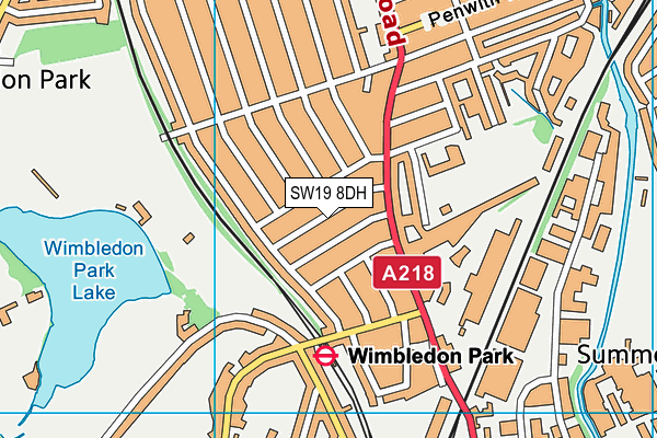 SW19 8DH map - OS VectorMap District (Ordnance Survey) SW19 8DH map - OS VectorMap District (Ordnance Survey)
