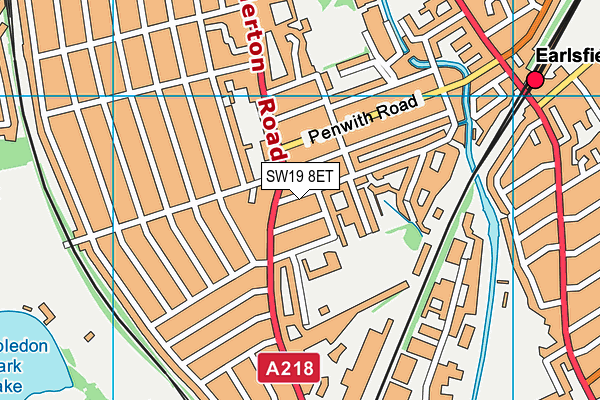 SW19 8ET map - OS VectorMap District (Ordnance Survey) SW19 8ET map - OS VectorMap District (Ordnance Survey)