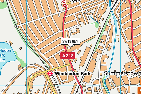 SW19 8EY map - OS VectorMap District (Ordnance Survey)