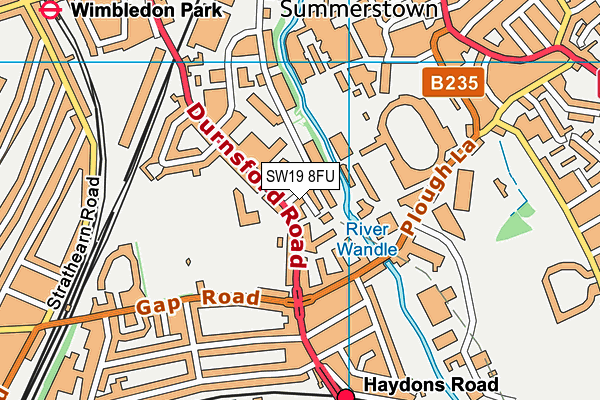 SW19 8FU map - OS VectorMap District (Ordnance Survey) SW19 8FU map - OS VectorMap District (Ordnance Survey)