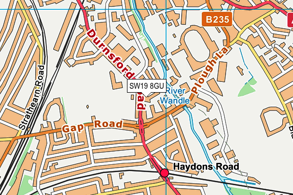 SW19 8GU map - OS VectorMap District (Ordnance Survey) SW19 8GU map - OS VectorMap District (Ordnance Survey)
