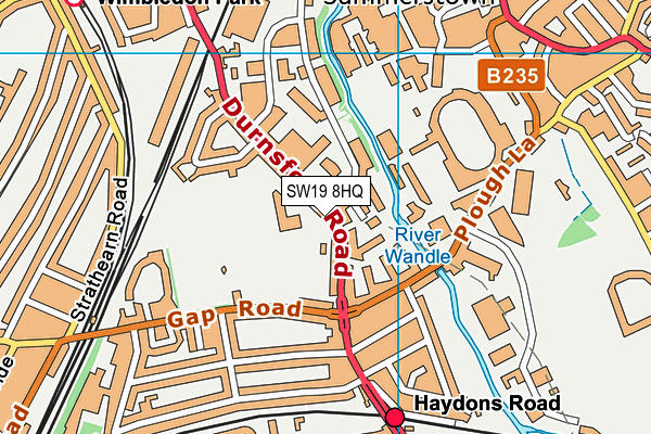 SW19 8HQ map - OS VectorMap District (Ordnance Survey) SW19 8HQ map - OS VectorMap District (Ordnance Survey)