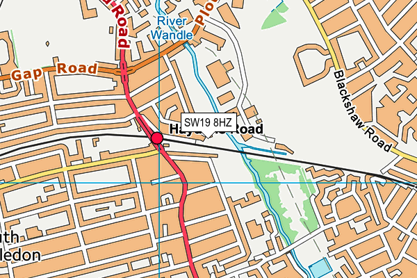 SW19 8HZ map - OS VectorMap District (Ordnance Survey) SW19 8HZ map - OS VectorMap District (Ordnance Survey)