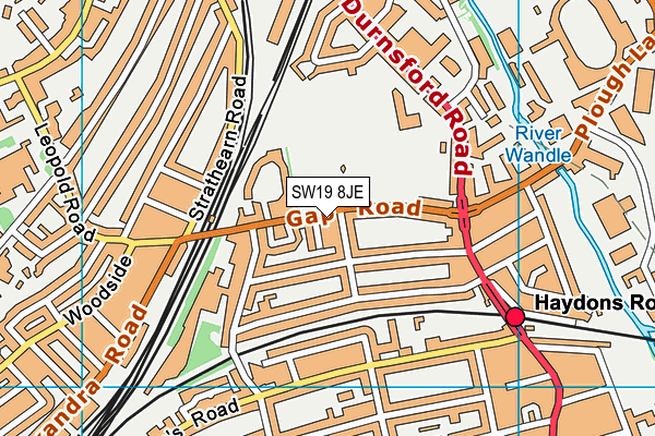 SW19 8JE map - OS VectorMap District (Ordnance Survey) SW19 8JE map - OS VectorMap District (Ordnance Survey)