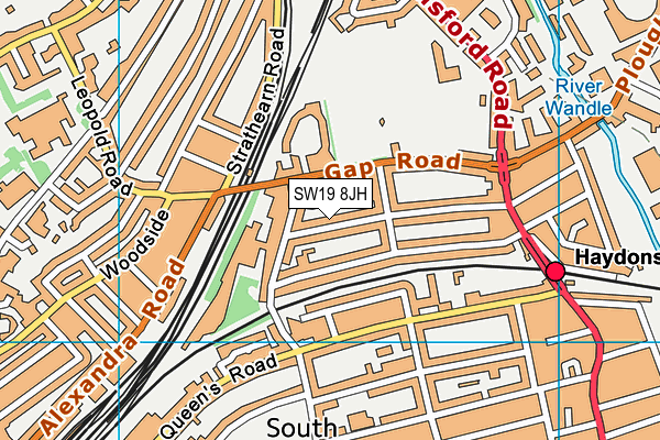 SW19 8JH map - OS VectorMap District (Ordnance Survey) SW19 8JH map - OS VectorMap District (Ordnance Survey)