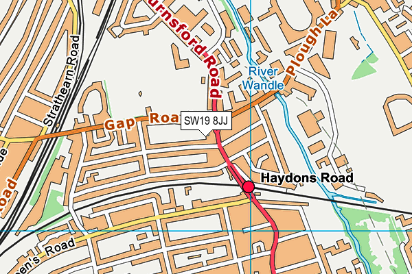 SW19 8JJ map - OS VectorMap District (Ordnance Survey) SW19 8JJ map - OS VectorMap District (Ordnance Survey)