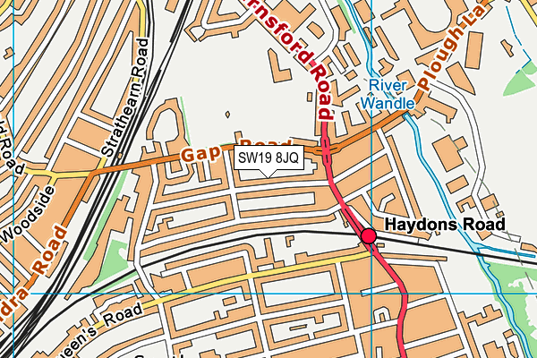 SW19 8JQ map - OS VectorMap District (Ordnance Survey) SW19 8JQ map - OS VectorMap District (Ordnance Survey)