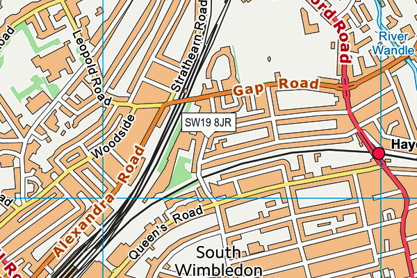 SW19 8JR map - OS VectorMap District (Ordnance Survey) SW19 8JR map - OS VectorMap District (Ordnance Survey)